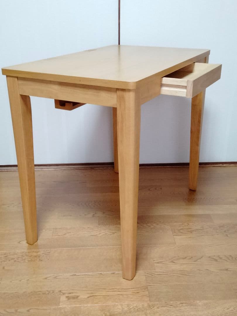 【美品】天然木 北欧スタイル オーク材 学習机 パソコンデスク 引き出し付き
