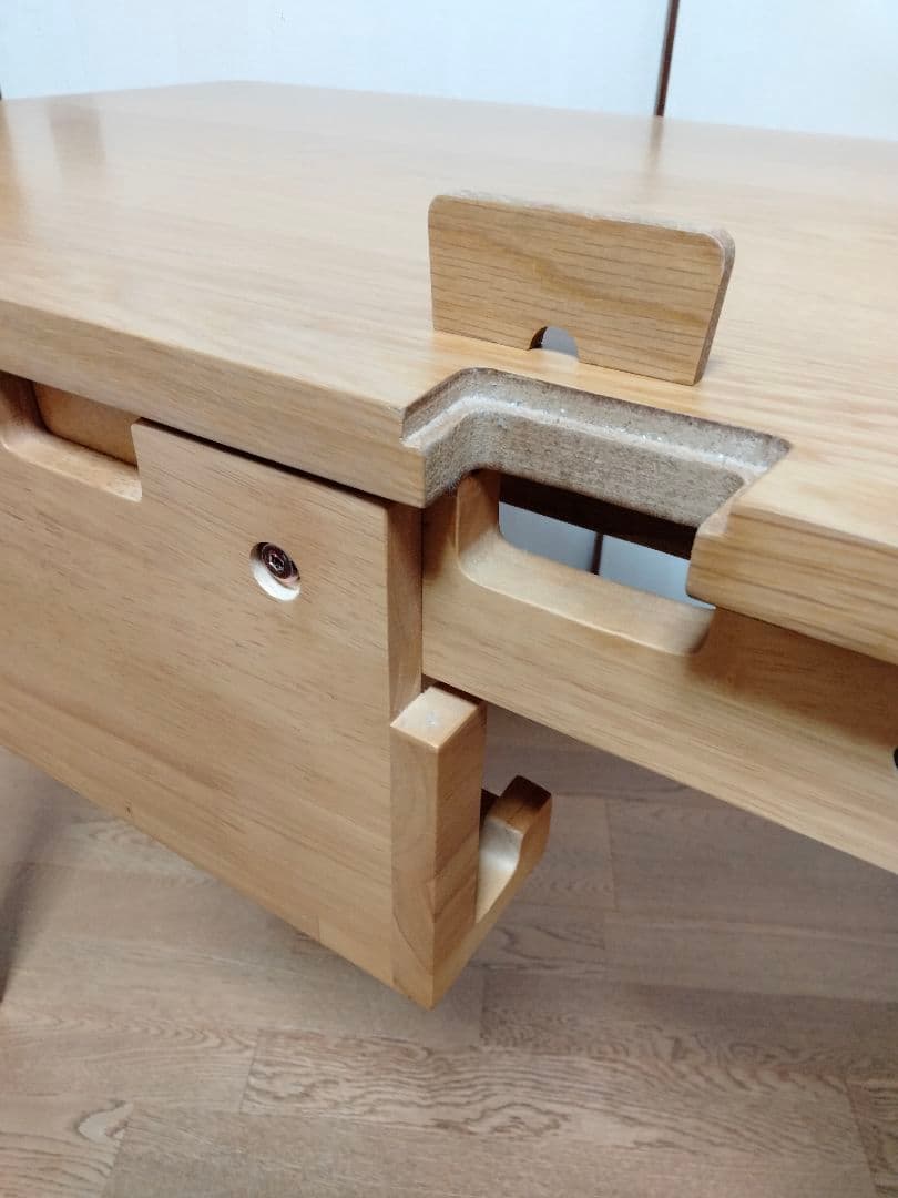 【美品】天然木 北欧スタイル オーク材 学習机 パソコンデスク 引き出し付き