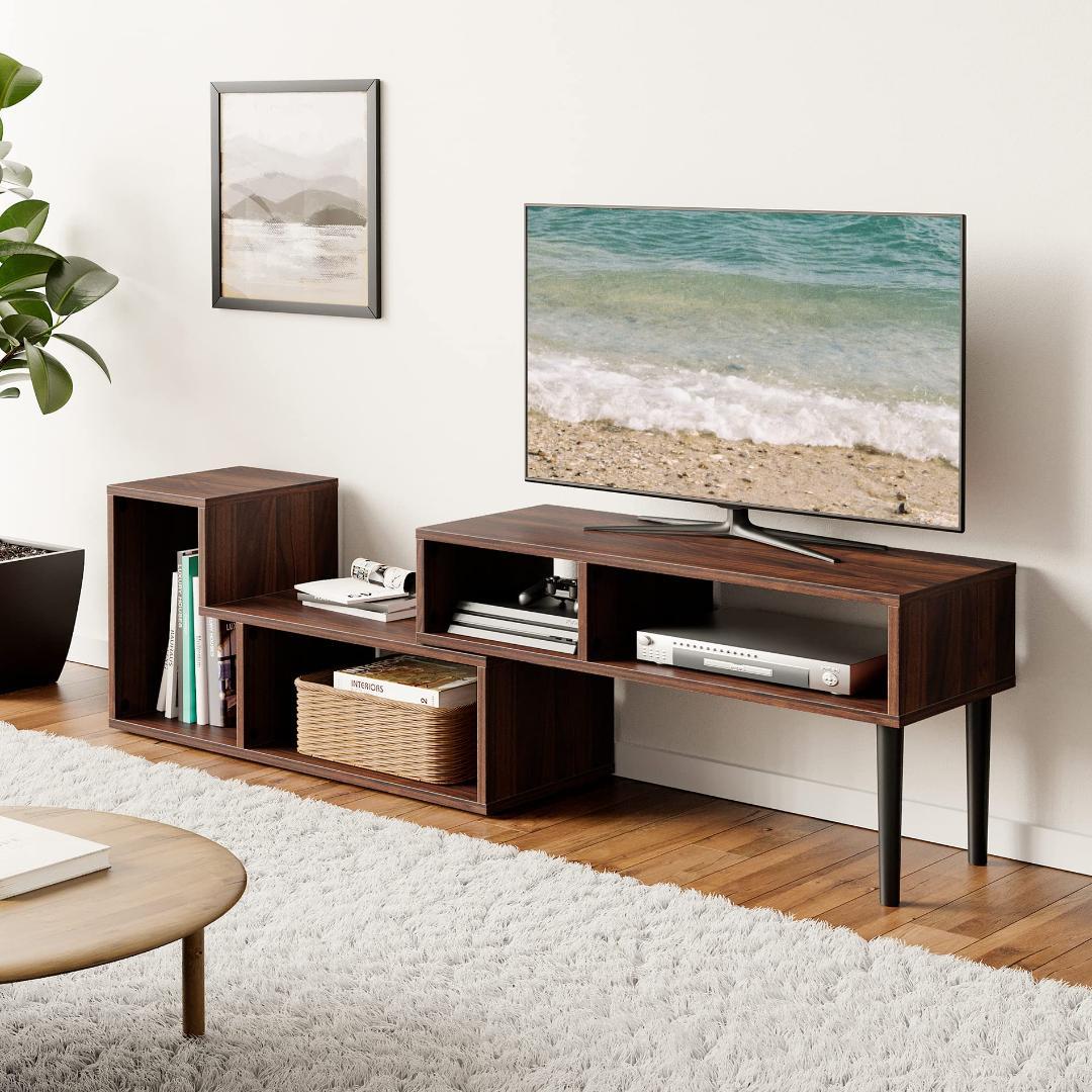 自在伸縮テレビボード 収納付 103150cm 50インチ対応 角度調整