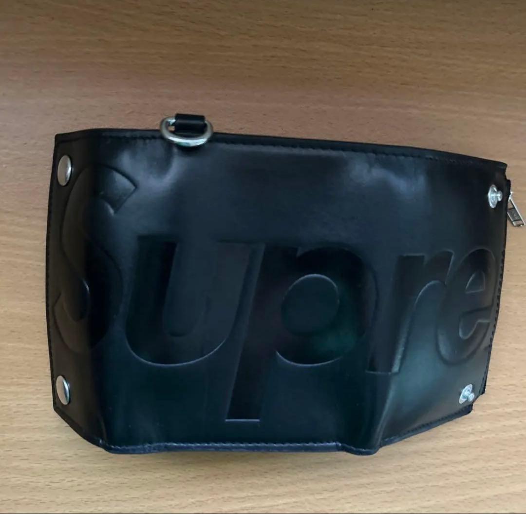 小物 supreme Leather Chain Wallet black