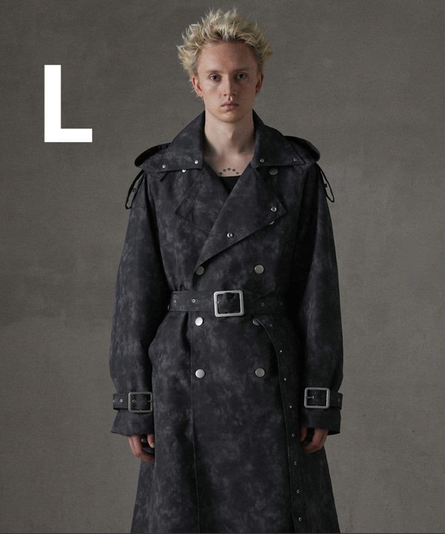 新品未使用タグ付き　GRANCY 　ロングトレンチコート　チャコールブラック　L