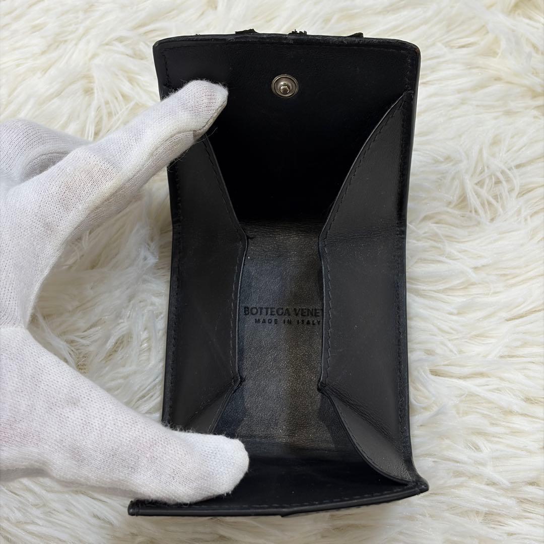 【現行】ボッテガヴェネタ カセット マキシイントレチャート ケース 本革黒