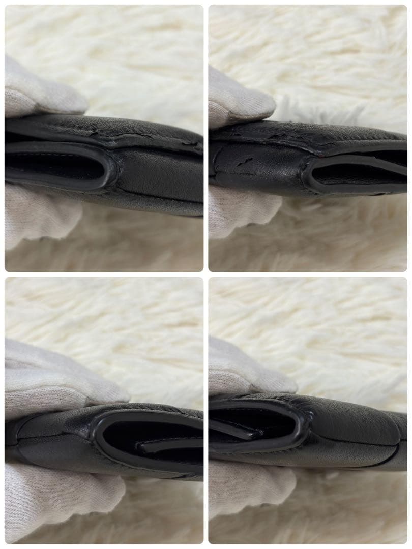 【現行】ボッテガヴェネタ カセット マキシイントレチャート ケース 本革黒