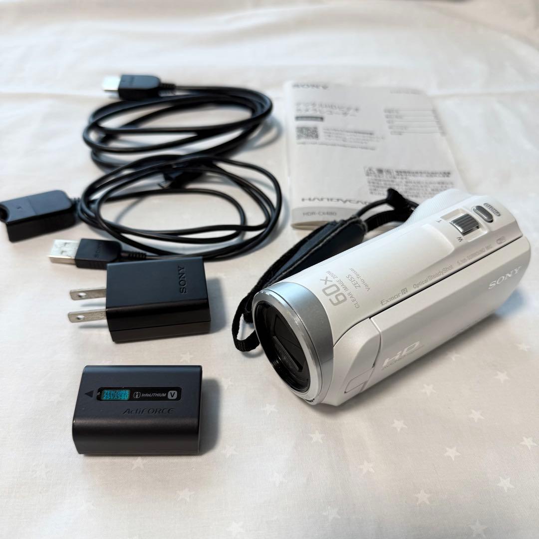 SONY HDR-CX480 HDビデオカメラ ハンディカム ホワイト
