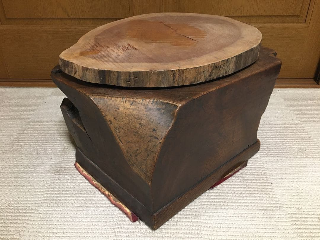 アンティーク 一本丸太削り出し 無垢材 火鉢 囲炉裏 古家具 古道具 蔵出し
