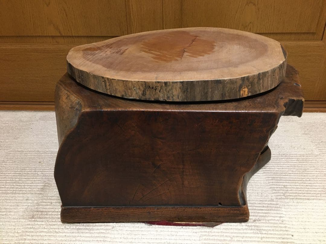 アンティーク 一本丸太削り出し 無垢材 火鉢 囲炉裏 古家具 古道具 蔵出し