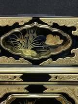 限定値下　美品の箱　仏壇部品　木製　本金箔　金具付き　蒔絵　6060