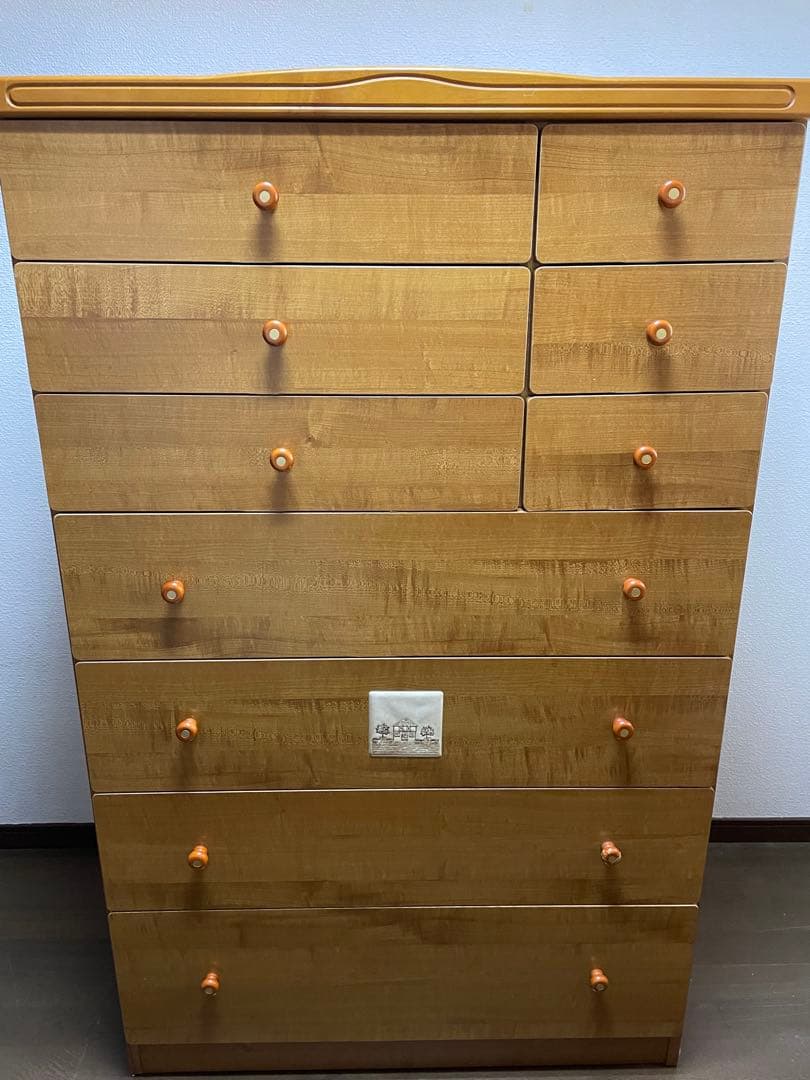 木目調 7段チェスト