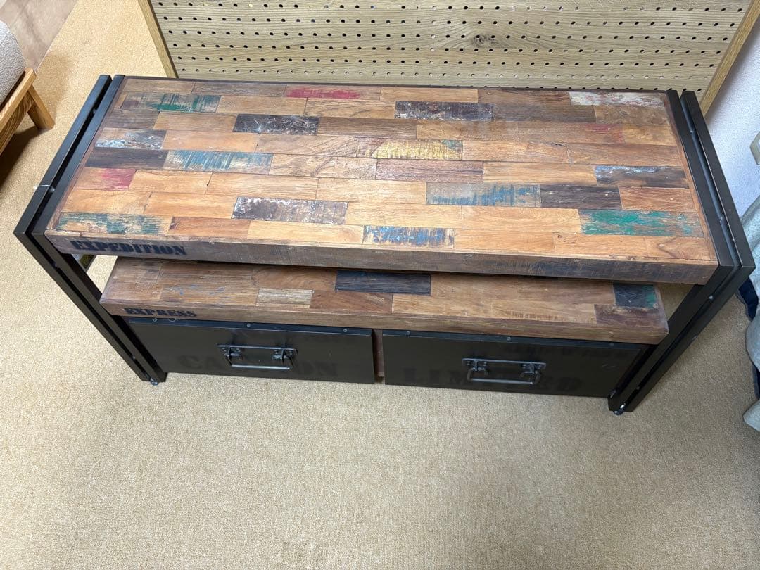 d-Bodhiインダストリアル アイアン 無垢材 TVボード テレビ台