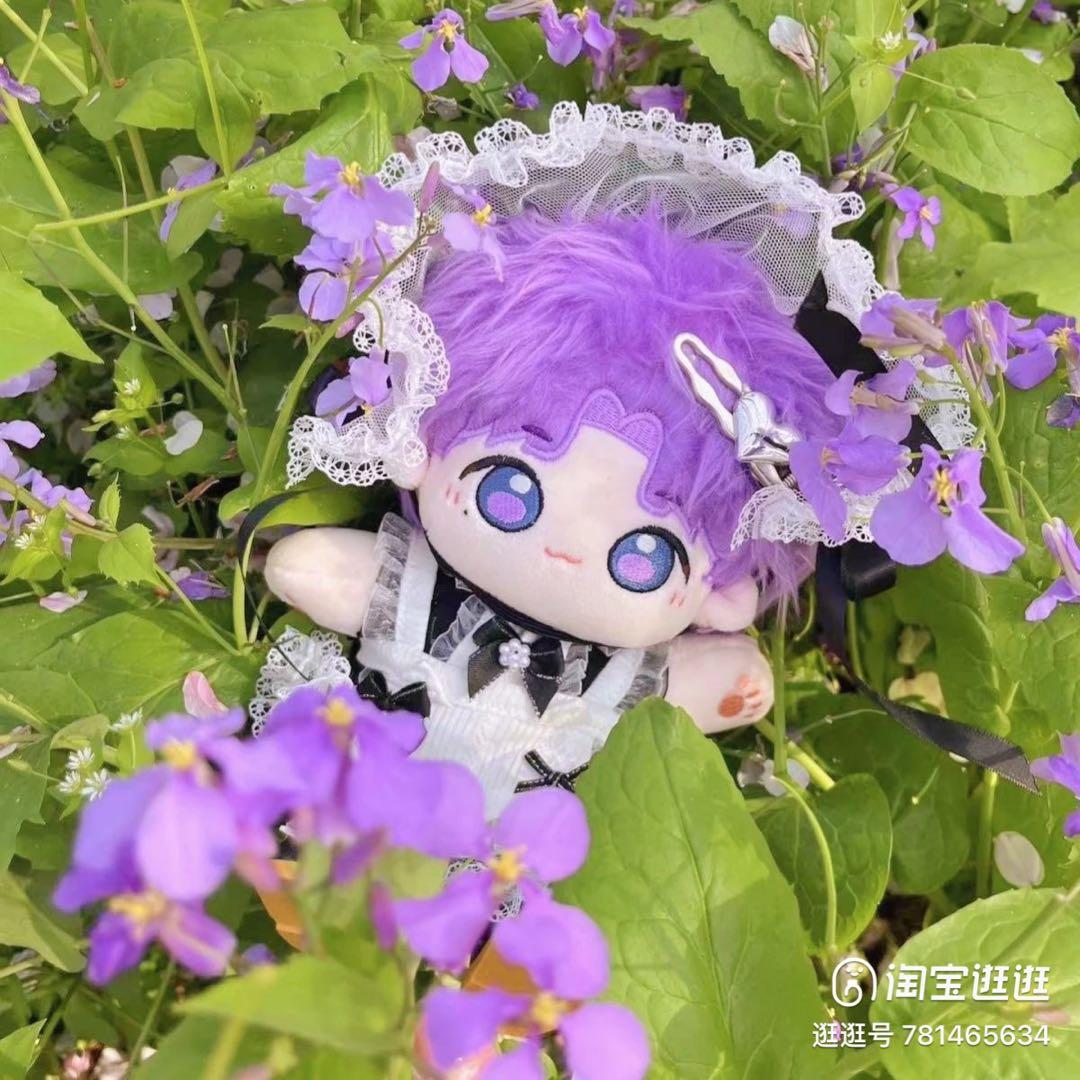 20CM ハンドメイド ぬいぐるみ 紫色の髪　本体のみ　耳付き恋と深空　ホムラ