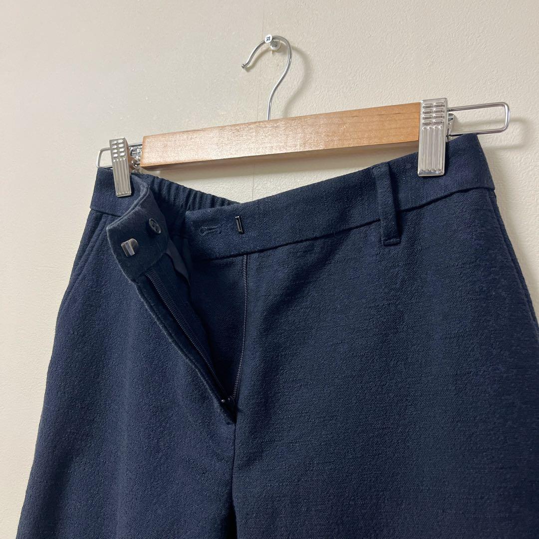 PLST　セットアップ　レディース　M　ノーカラー　パンツスーツ　ネイビー