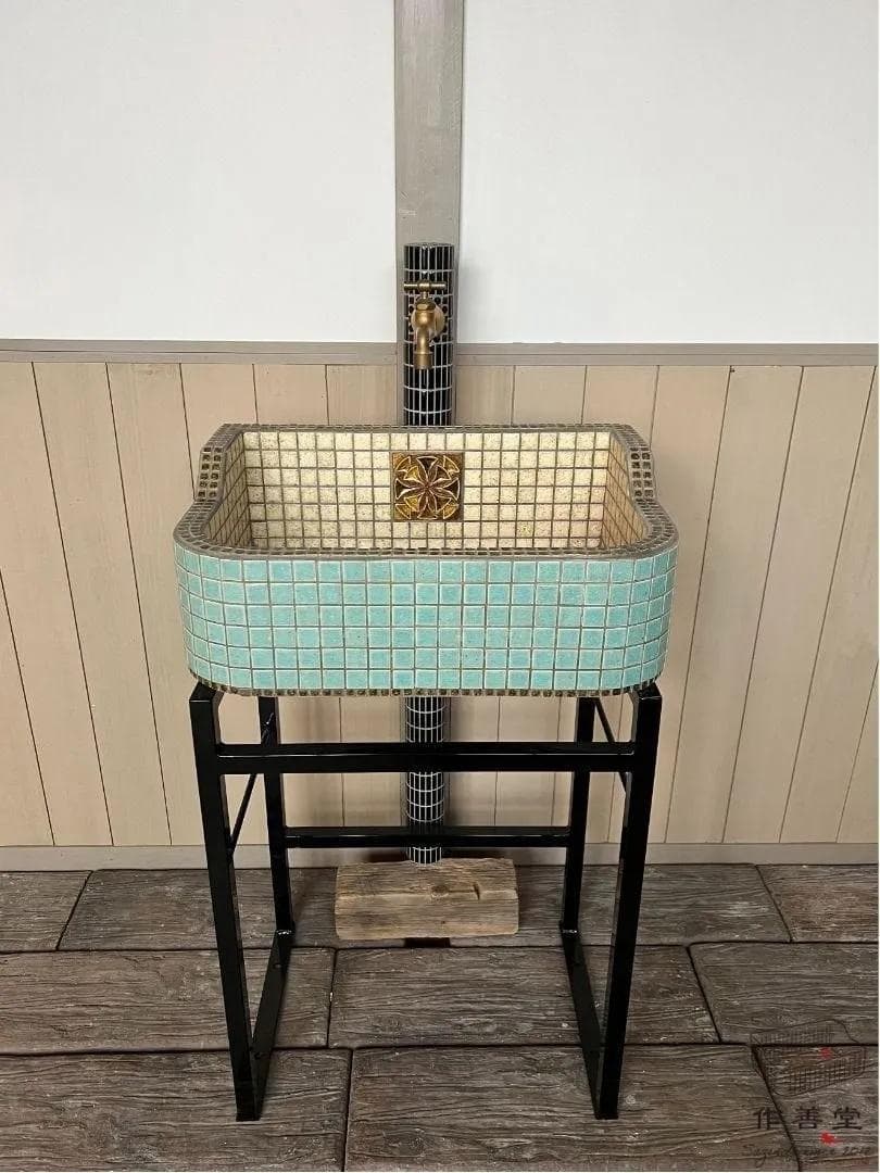 作善堂タイルシンク流し台　美濃焼タイルシンク　ライトＳＳサイズ　5043