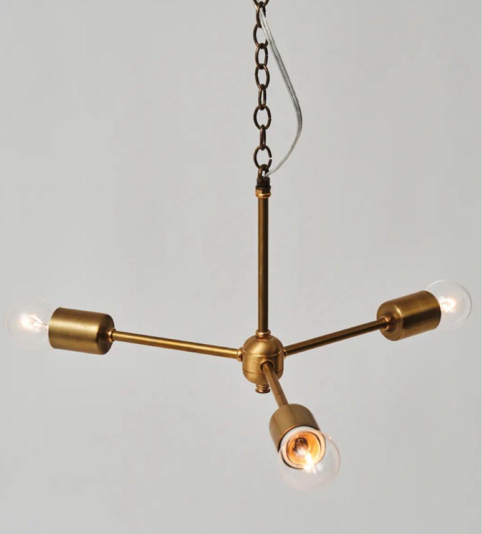 【美品】POINT No.39 真鍮 3灯 ペンダントライト OPL069