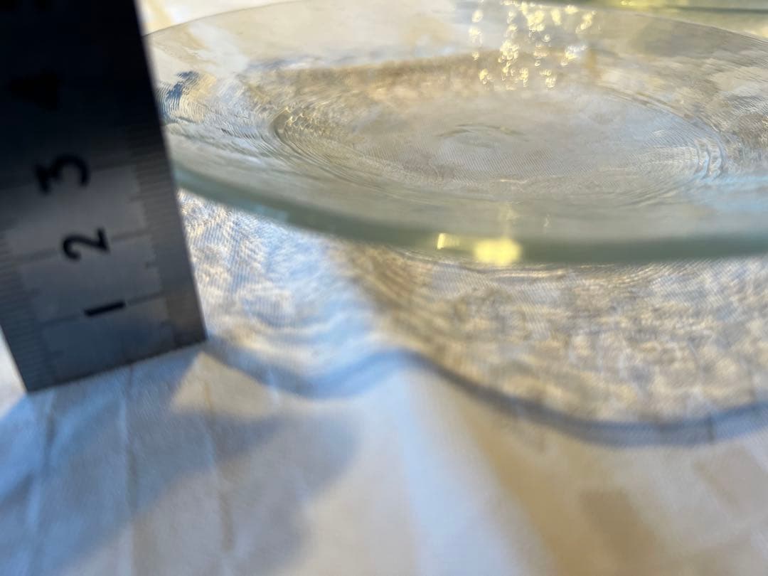 ガラス皿 約20cm 波状テクスチャー　　7枚セット