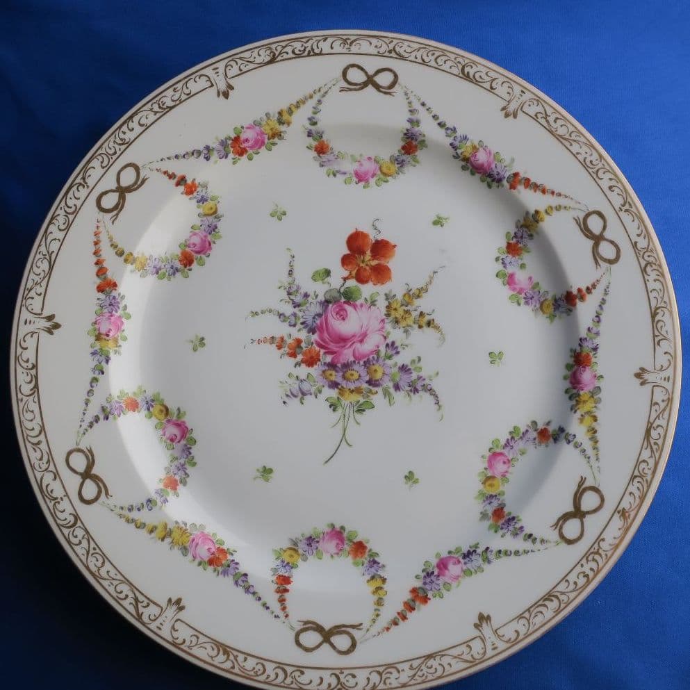 【美品】ドレスデンの大皿プレート（25cm）★1900～1930年製