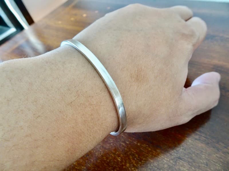 仁尾彫金『幅3.5mm平打ちバングル』ハンドメイド481b
