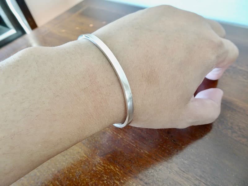 仁尾彫金『幅3.5mm平打ちバングル』ハンドメイド481b