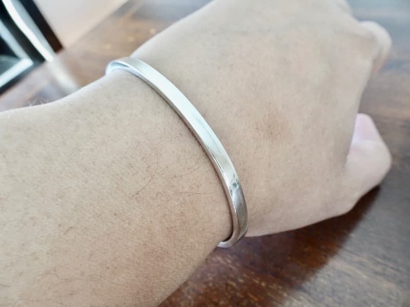 仁尾彫金『幅3.5mm平打ちバングル』ハンドメイド481b