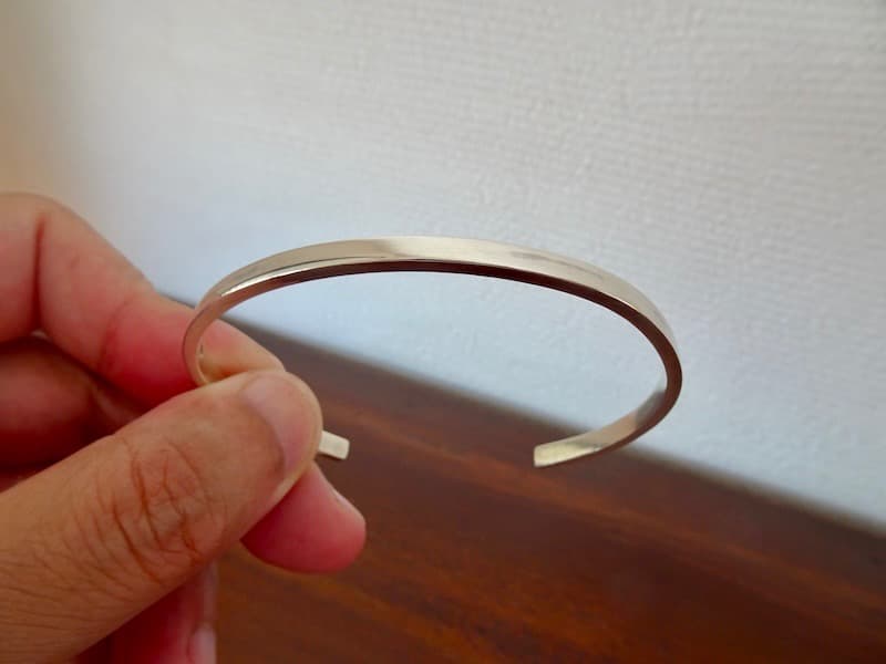 仁尾彫金『幅3.5mm平打ちバングル』ハンドメイド481b