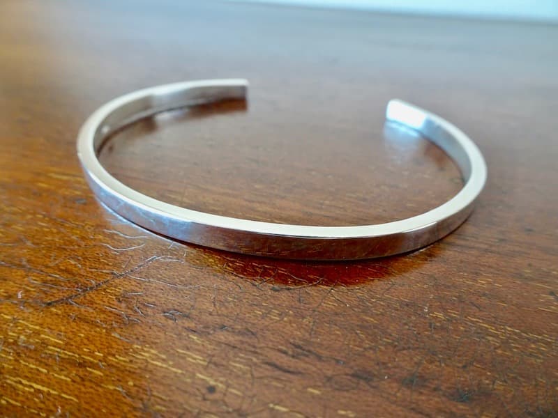 仁尾彫金『幅3.5mm平打ちバングル』ハンドメイド481b