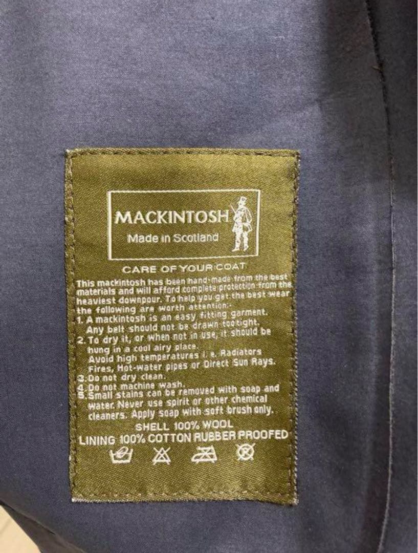 ビ*ン様 マッキントッシュ　ゴム引き　ステンカラーコート　ダンケルド