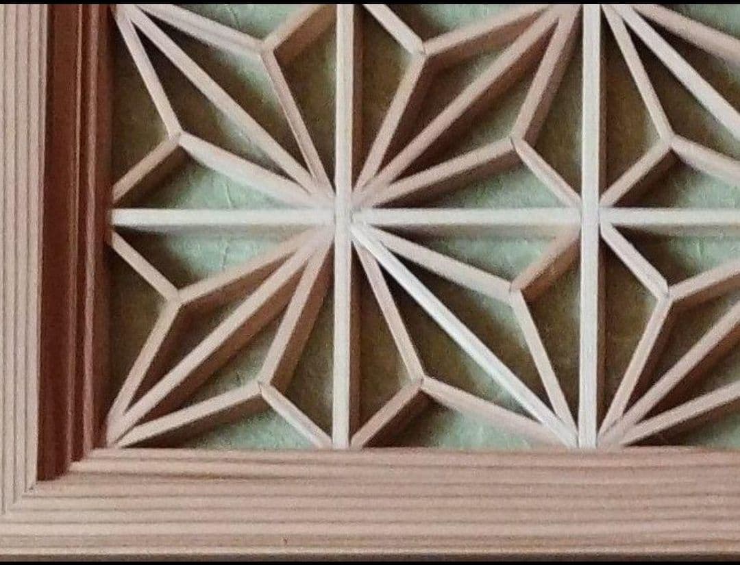 46❣️特価❣️ 麻の葉組子　組子絵柄 2枚一組木製額縁