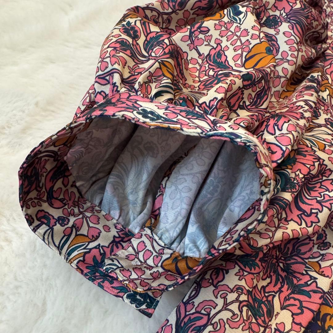 美品　STRASBURGO ストラスブルゴ　ボウタイブラウス　花柄　36