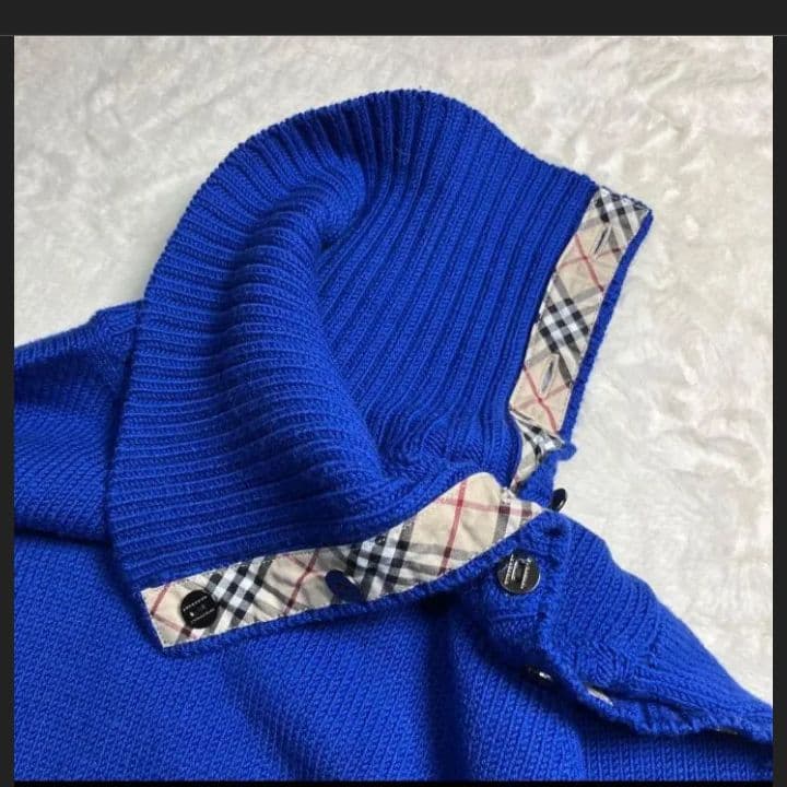 BURBERRY　バーバリー　 タートルニット　ロイヤルブルー