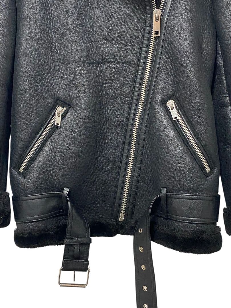 超美品★ZARA ダブルフェイスジャケット　ムートンライダースジャケット