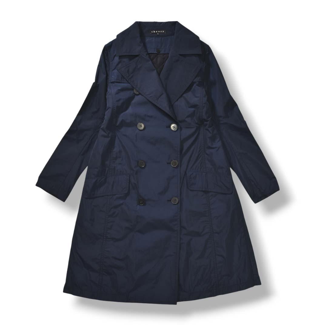 【人気】 【上質】 セオリー ライナー付き トレンチコート S ネイビー ♪