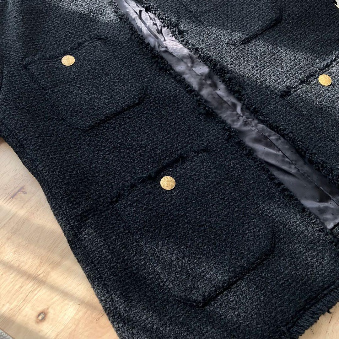 L'ESSAGE GIOLICAツイードBIGジャケット 黒