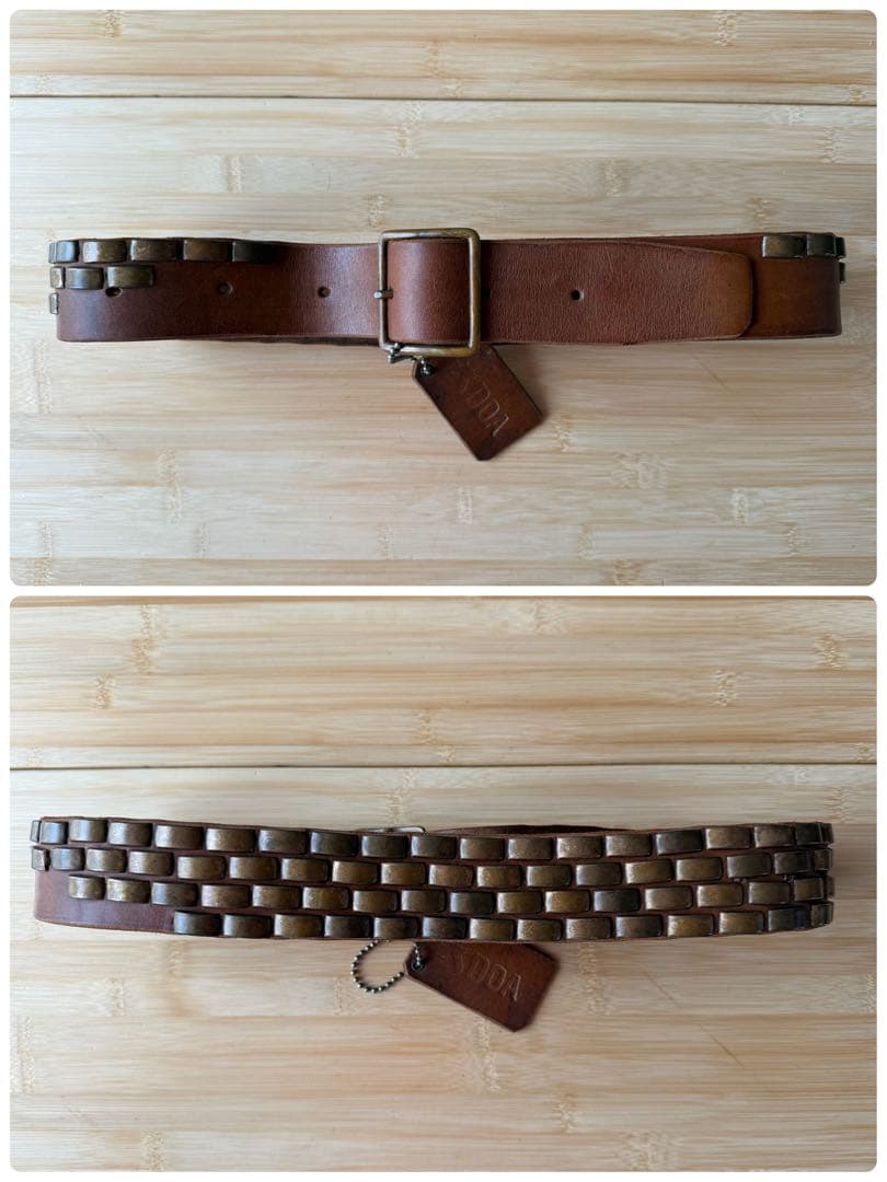 ⭐️未使用⭐️バーニーズ ニューヨーク×DOA⭐️ブラス⭐️ブラウンレザーベルト⭐️34