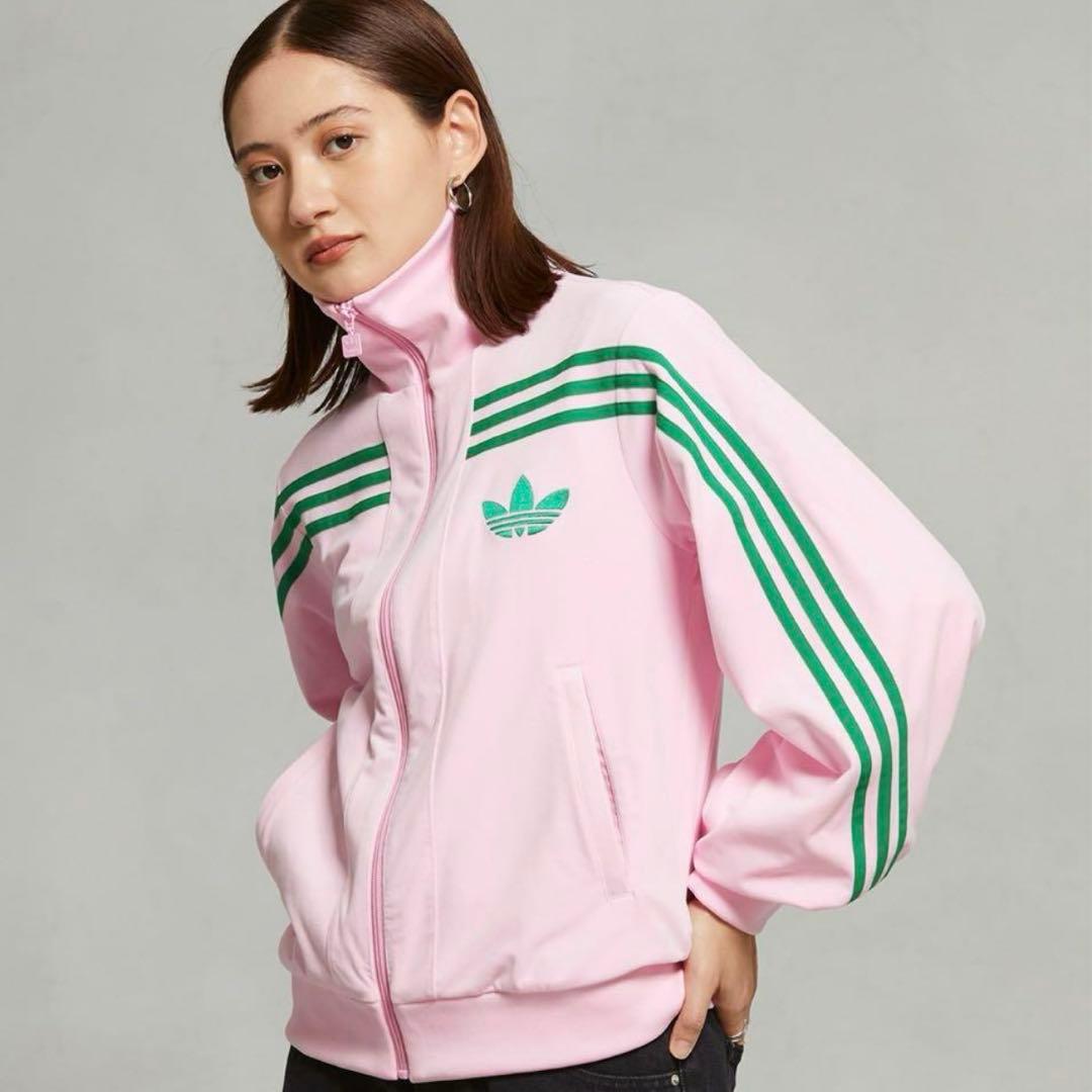 adidas ピンク ベロア トラックジャケット ジャージ