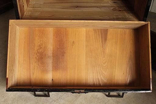 マカロン　時代庄内箪笥　兜金具　扉付き　角引手　時代家具　古家具