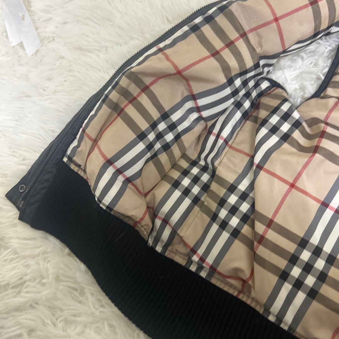 極美品　バーバリー ブルーレーベル ダウン ベスト メガチェック リアルファー