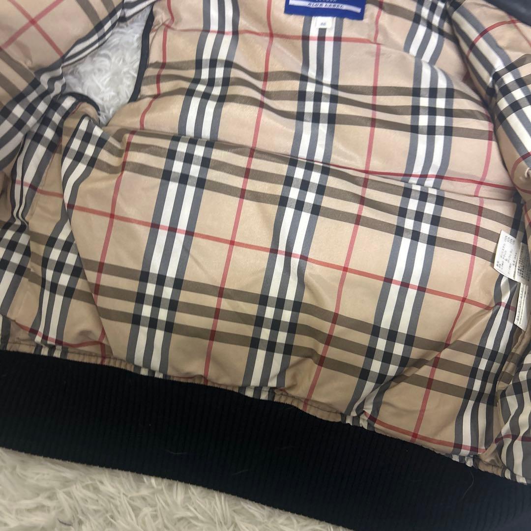 極美品　バーバリー ブルーレーベル ダウン ベスト メガチェック リアルファー