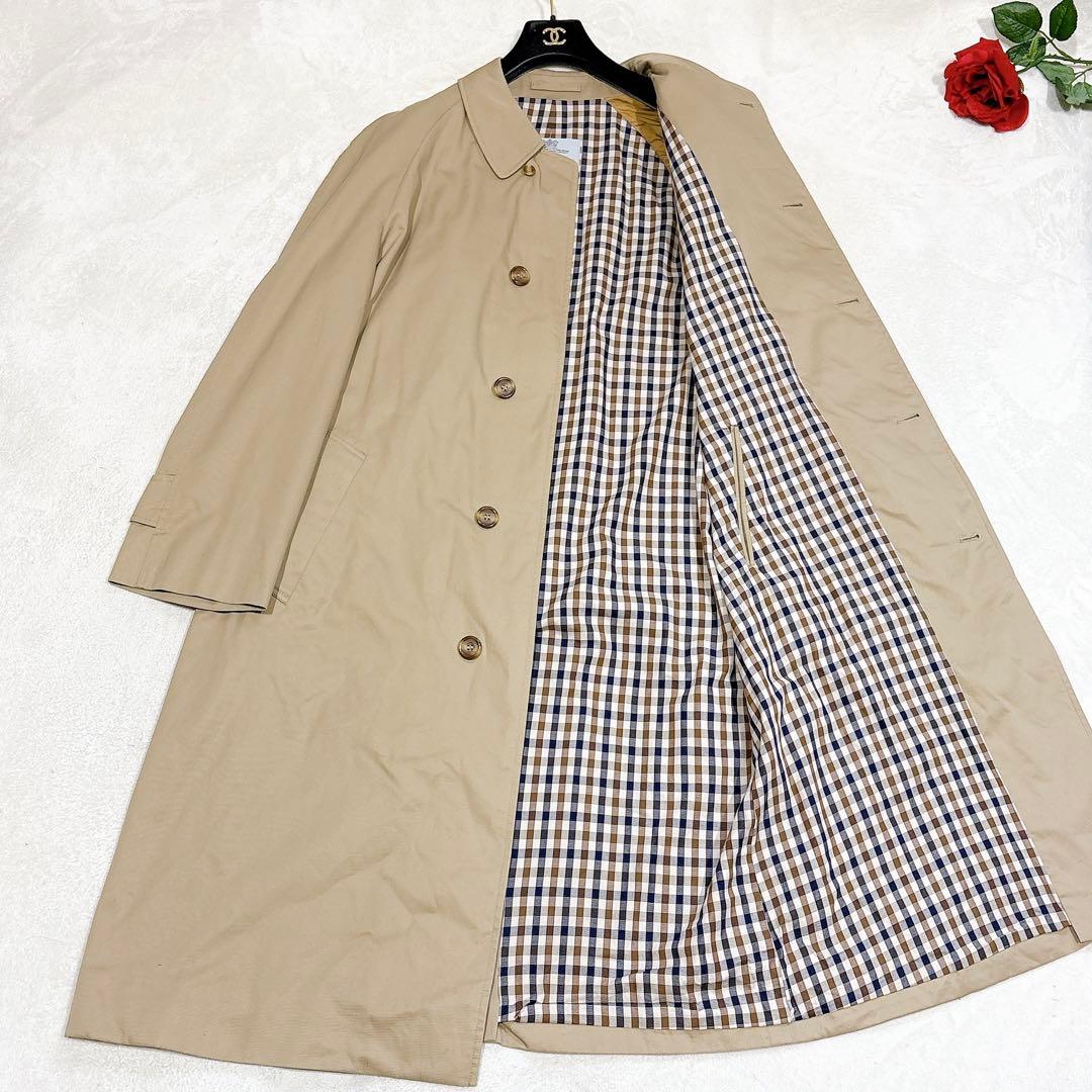 ほぼ未使用✨　アクアスキュータム　ステンカラーコート　ベージュ　メンズ　XL