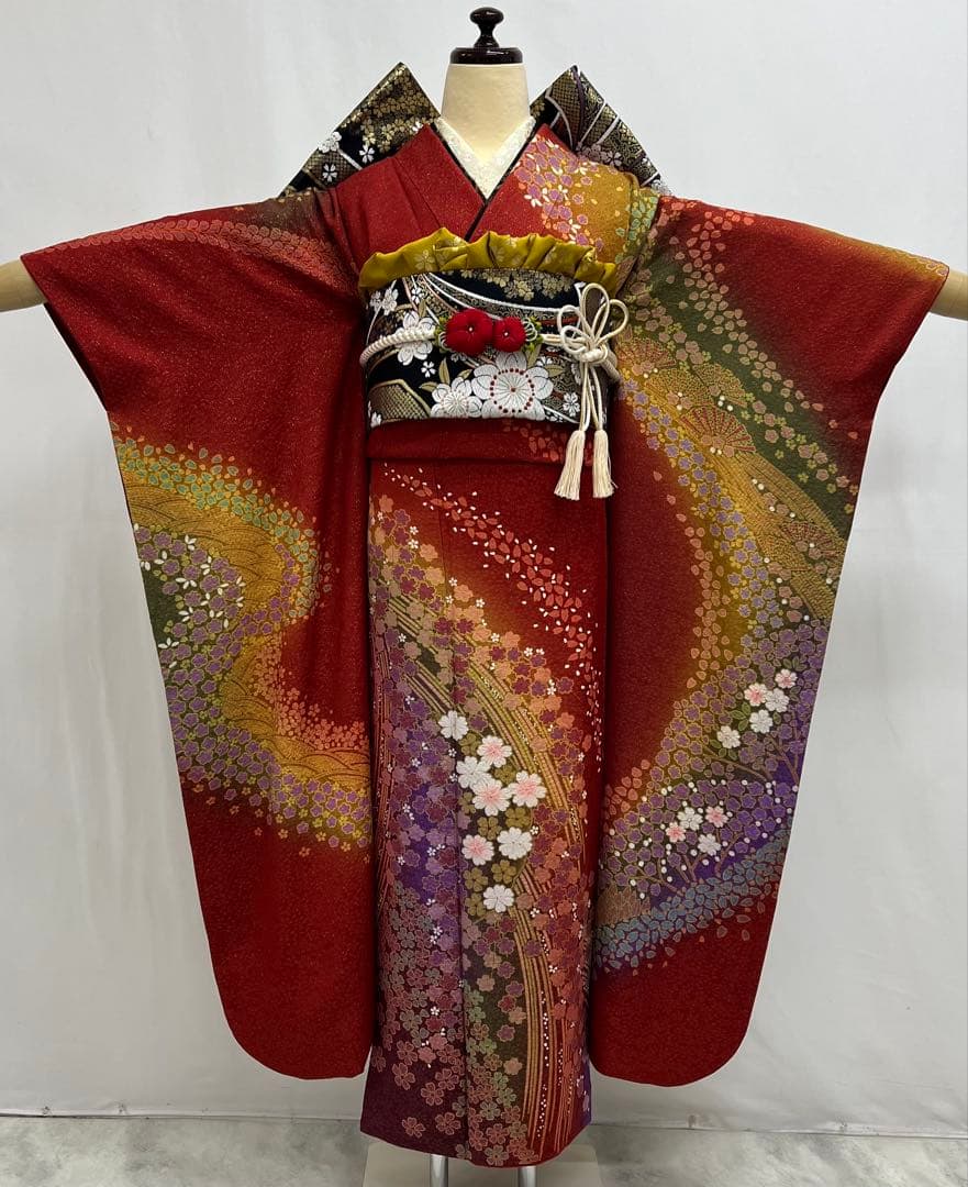 振り袖　フルセット　成人式　金彩加工　金通し　ガード加工　長襦袢付　朧　688