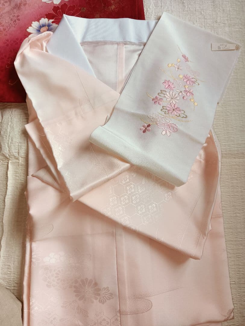 振袖フルセット　未着用　現代柄　深い赤　花づくし　極美品　丈165 裄67