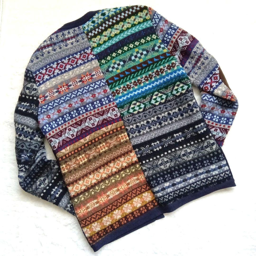 ♦美品♦ジャミーソンズ カーディガン シェトランドウール フェアアイル柄 L