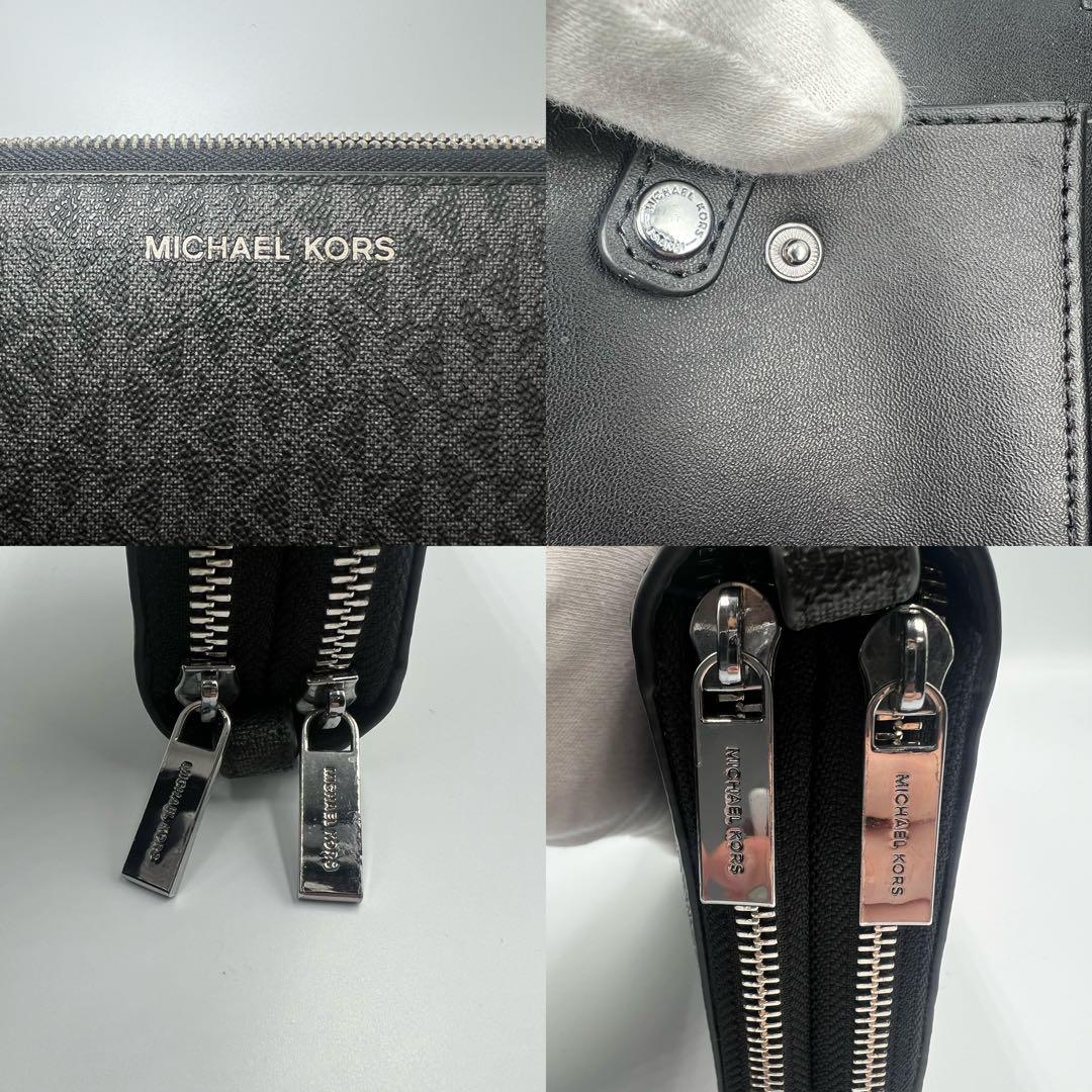 マイケルコース　オーガナイザー　MK総柄　レザー　財布　ウォレットバッグ　黒