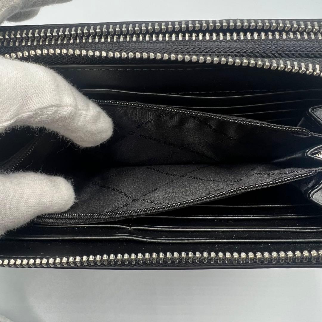 マイケルコース　オーガナイザー　MK総柄　レザー　財布　ウォレットバッグ　黒