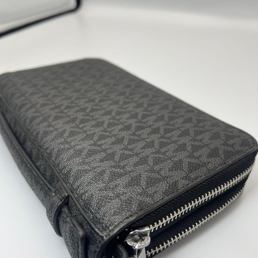 マイケルコース　オーガナイザー　MK総柄　レザー　財布　ウォレットバッグ　黒