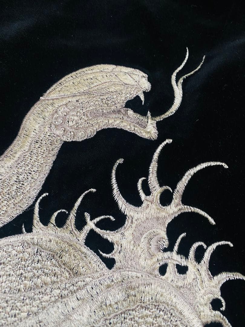 刺青 USA script２面用 別珍 蛇龍 日本スカジャン vintage