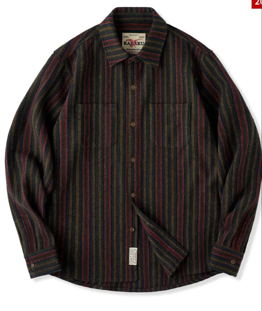 カラクバイ ストライプ ボタンアップ 長袖シャツ