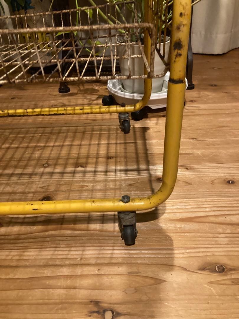 昭和レトロ　ワイヤーラック4段仕様　店舗什器　ガーデニング　シャビーラック11