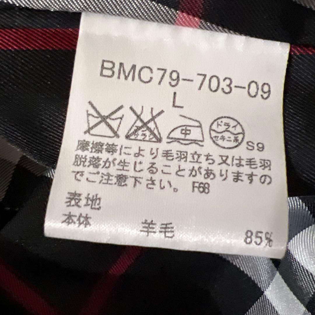 BURBERRY BLACKLABELシルバーボタンのチェスターコートL