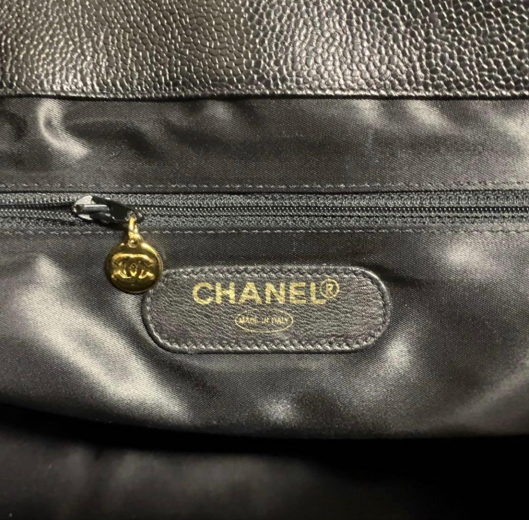 ヴィンテージ★CHANEL スーパーモデルバッグ　ボストン　キャビアスキン　黒
