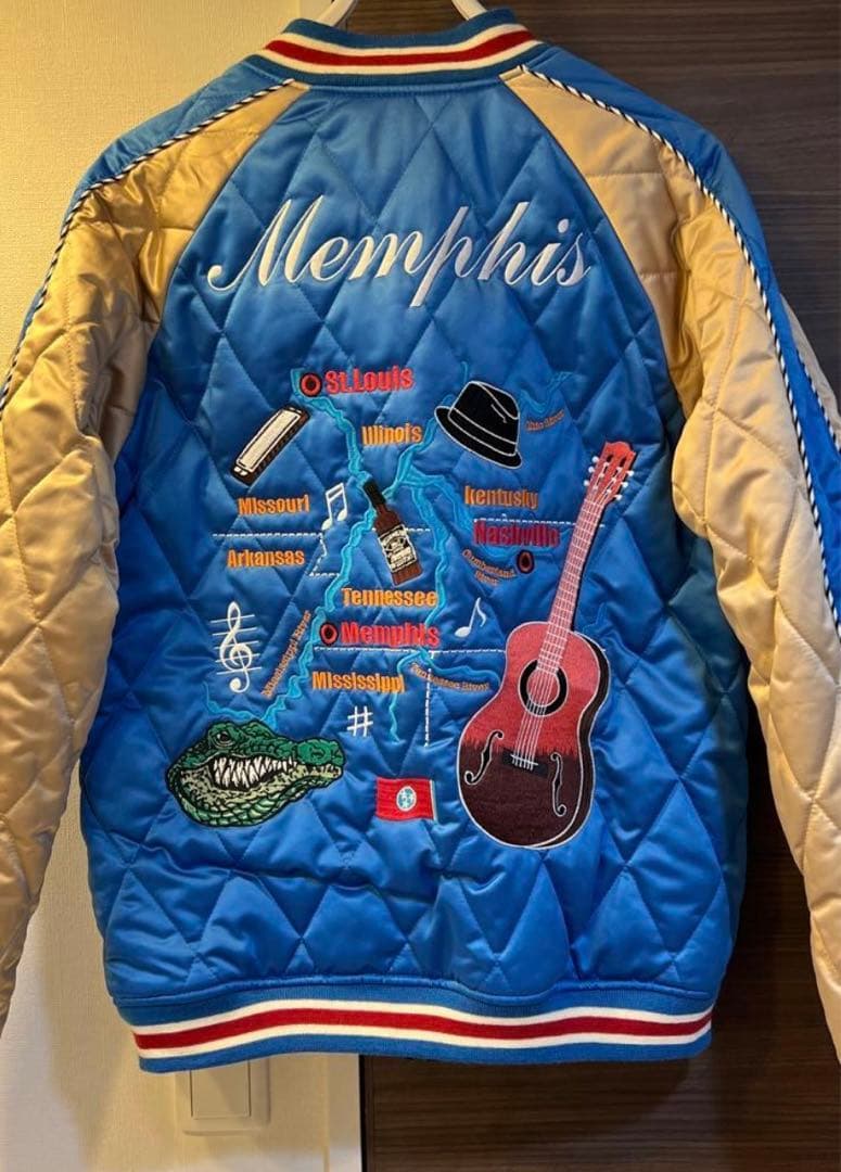 BILLVAN別珍ベロアスカジャンリバーシブル総刺繍（40）サイズL