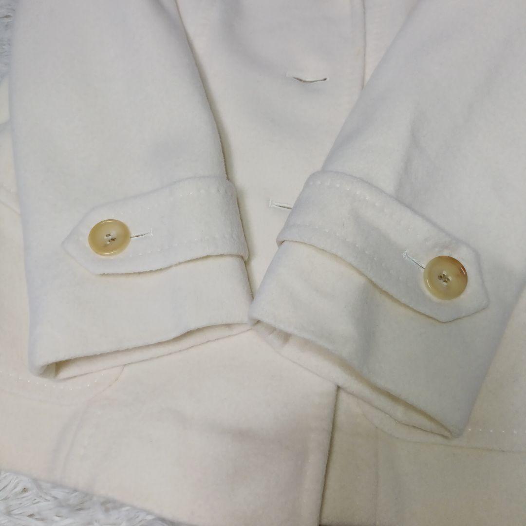 美品■BURBERRY LONDON アンゴラ混 ウールコート ホワイト
